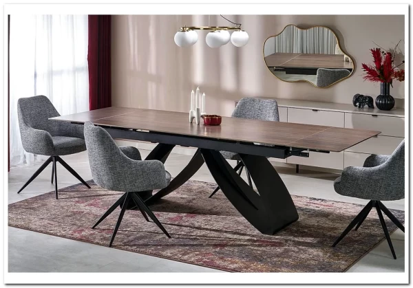 Стол обеденный Halmar HILARIO 180 (орех/черный) заказать по цене 122 998 руб. в Нижнем Новгороде Стол обеденный Halmar HILARIO 180 (орех/черный) заказать по цене 122 998 руб. в Нижнем Новгороде