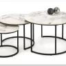 Комплект Halmar GILDA, 3 стола журнальных (белый мрамор/черный) заказать по цене 20 798 руб. в Нижнем Новгороде