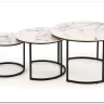 Комплект Halmar GILDA, 3 стола журнальных (белый мрамор/черный) заказать по цене 20 798 руб. в Нижнем Новгороде