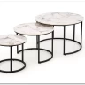 Комплект Halmar GILDA, 3 стола журнальных (белый мрамор/черный) заказать по цене 20 798 руб. в Нижнем Новгороде