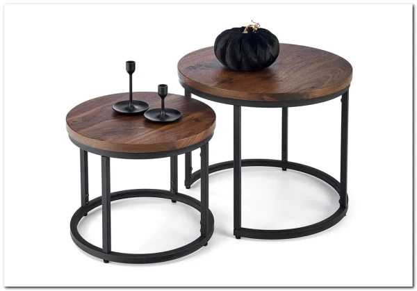 Комплект Halmar OREO 2 стола журнальных (ореховый/черный) заказать по цене 14 926 руб. в Нижнем Новгороде Комплект Halmar OREO 2 стола журнальных (ореховый/черный) заказать по цене 14 926 руб. в Нижнем Новгороде