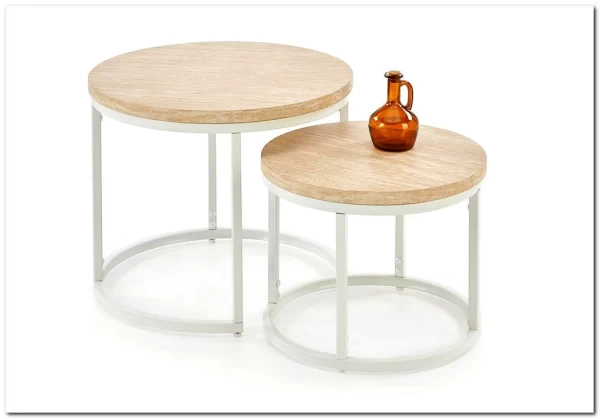 Комплект Halmar OREO (2 стола журнальных) (травертин/белый) заказать по цене 14 926 руб. в Нижнем Новгороде Комплект Halmar OREO (2 стола журнальных) (травертин/белый) заказать по цене 14 926 руб. в Нижнем Новгороде