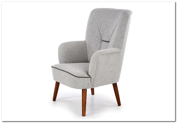 Кресло BISHOP  Halmar (светло-серый/орех) заказать по цене 41 016 руб. в Нижнем Новгороде Кресло BISHOP  Halmar (светло-серый/орех) заказать по цене 41 016 руб. в Нижнем Новгороде