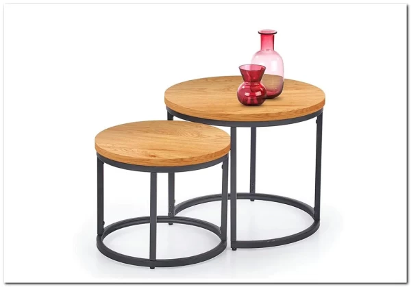 Комплект Halmar OREO 2 стола журнальных (дуб золотой/черный) заказать по цене 14 926 руб. в Нижнем Новгороде Комплект Halmar OREO 2 стола журнальных (дуб золотой/черный) заказать по цене 14 926 руб. в Нижнем Новгороде