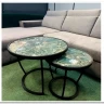Комплект Halmar INES, 2 стола журнальных (зеленый мрамор/черный) заказать по цене 13 826 руб. в Нижнем Новгороде
