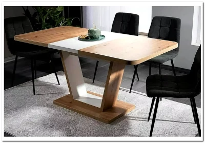 Стол обеденный Signal NIGEL раскладной (дуб артизан/белый мат)