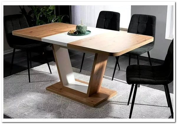 Стол обеденный Signal NIGEL раскладной (дуб артизан/белый мат) заказать по цене 37 295 руб. в Нижнем Новгороде Стол обеденный Signal NIGEL раскладной (дуб артизан/белый мат) заказать по цене 37 295 руб. в Нижнем Новгороде