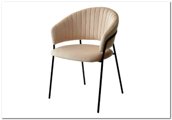 Стул ГЕММА цвет бежевый #H06 велюр / черный каркас заказать по цене 6 500 руб. в Нижнем Новгороде