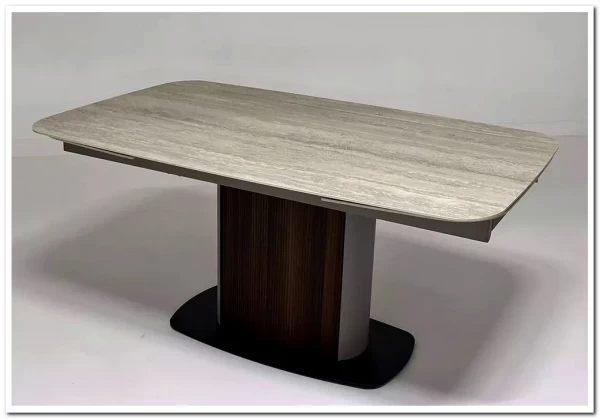 Стол DAGFINN 160 IVORY TRAVERTINE SOLID CERAMIC / Кофе / Орех, ®DISAUR заказать по цене 95 600 руб. в Нижнем Новгороде