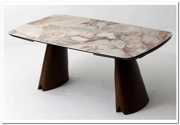 Стол IMBERT 180 GLOSS PATAGONIA, керамика на стекле/ брашированный каркас, цвет медный, ®DISAUR заказать по цене 153 300 руб. в Нижнем Новгороде