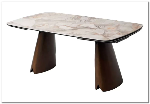 Стол IMBERT 180 GLOSS PATAGONIA, керамика на стекле/ брашированный каркас, цвет медный, ®DISAUR заказать по цене 153 300 руб. в Нижнем Новгороде