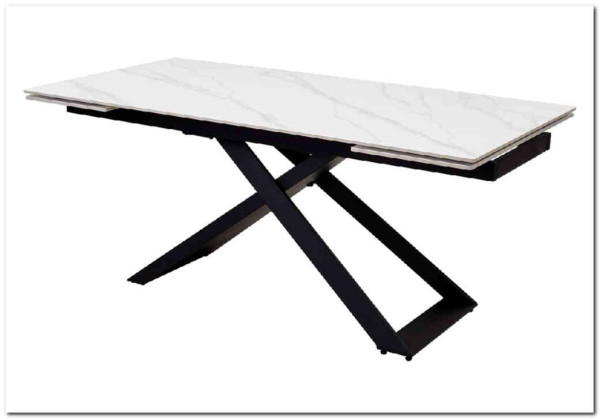 Стол LIVORNO 180 MATT WHITE MARBLE SOLID CERAMIC / BLACK заказать по цене 80 055 руб. в Нижнем Новгороде