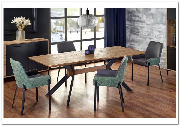 Стол обеденный Halmar BACARDI раскладной (дуб натуральный/черный) заказать по цене 68 560 руб. в Нижнем Новгороде