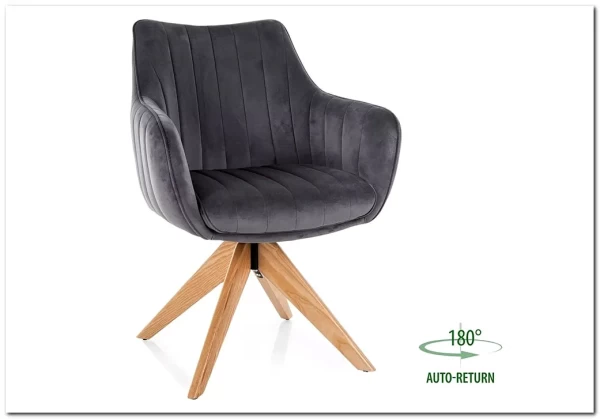 Стул кухонный Signal AZALIA D Velvet Bluvel 14 поворотный (серый/дуб) заказать по цене 21 209 руб. в Нижнем Новгороде Стул кухонный Signal AZALIA D Velvet Bluvel 14 поворотный (серый/дуб) заказать по цене 21 209 руб. в Нижнем Новгороде