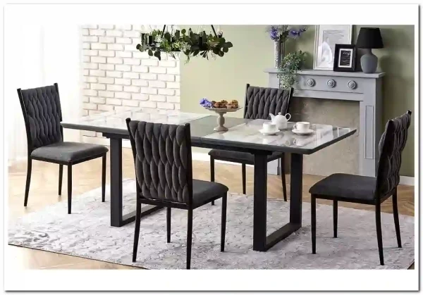 Стол обеденный Halmar MARLEY раскладной (белый мрамор/серый/черный) заказать по цене 71 038 руб. в Нижнем Новгороде Стол обеденный Halmar MARLEY раскладной (белый мрамор/серый/черный) заказать по цене 71 038 руб. в Нижнем Новгороде