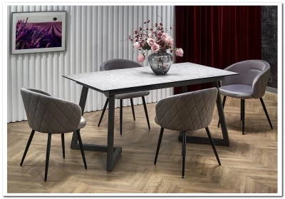 Стол раскладной HALMAR TIZIANO светло-серый/темно-серый