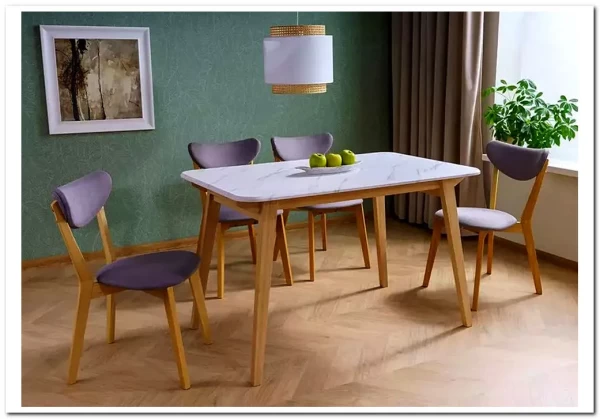 Стол обеденный Signal MARCUS 120 (эффект белого мрамора/дуб) заказать по цене 24 746 руб. в Нижнем Новгороде