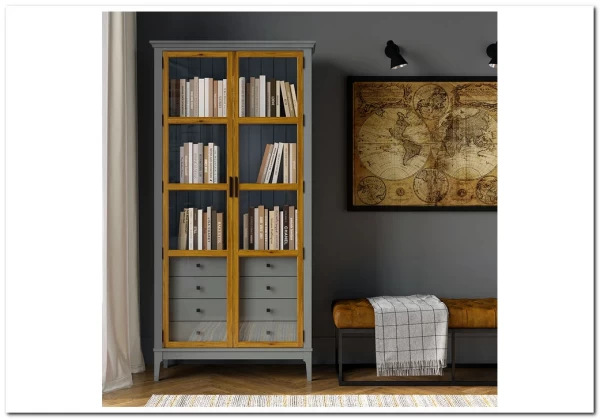 Шкаф для книг Квадро-С 220/04 из массива сосны заказать по цене 58 817 руб. в Нижнем Новгороде