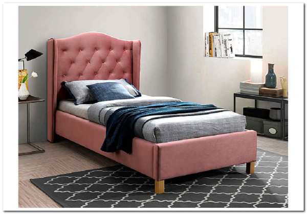 Кровать Signal ASPEN VELVET BLUVEL 52 (античный розовый/дуб) 90/200 заказать по цене 52 214 руб. в Нижнем Новгороде