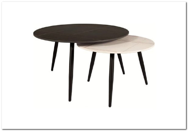 Комплект Signal KORA A, 2 стола журнальных (черный мат/белый мат/черный) заказать по цене 23 424 руб. в Нижнем Новгороде