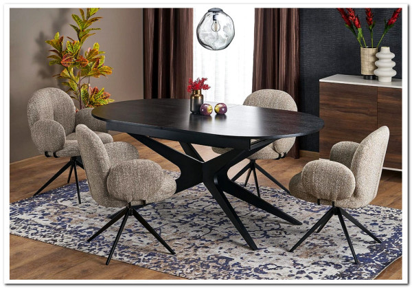 Стол обеденный Halmar SANDRO раскладной (черный/черный) заказать по цене 75 414 руб. в Нижнем Новгороде