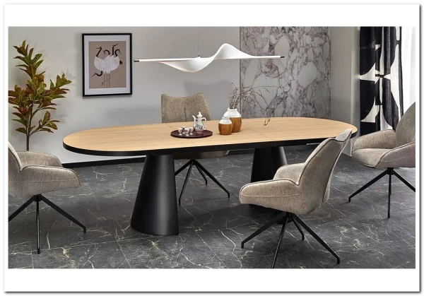 Стол обеденный Halmar GIACOMO 180 раскладной (натуральный/черный) заказать по цене 74 121 руб. в Нижнем Новгороде Стол обеденный Halmar GIACOMO 180 раскладной (натуральный/черный) заказать по цене 74 121 руб. в Нижнем Новгороде