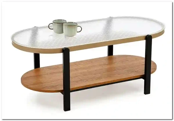 Стол журнальный Halmar KAMALA (прозрачный/натуральный/черный) заказать по цене 18 588 руб. в Нижнем Новгороде Стол журнальный Halmar KAMALA (прозрачный/натуральный/черный) заказать по цене 18 588 руб. в Нижнем Новгороде