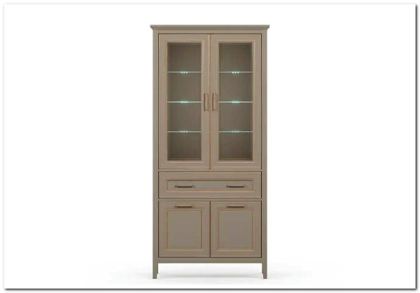 Шкаф-витрина Classic глиняный серый REG2W2D1S BRW заказать по цене 43 240 руб. в Нижнем Новгороде