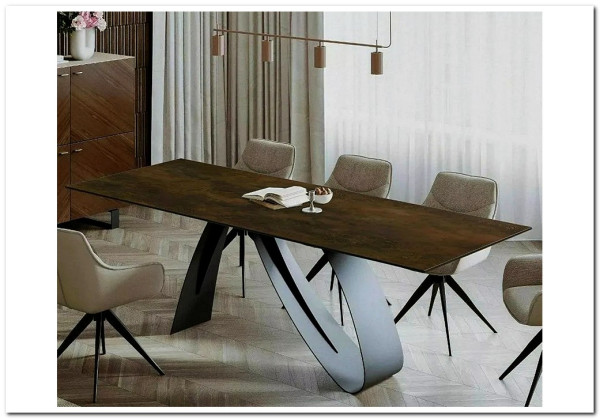 Стол обеденный Signal DIUNA Ceramic 160 раскланой (Ossido Bruno коричневый/черный мат) заказать по цене 156 634 руб. в Нижнем Новгороде
