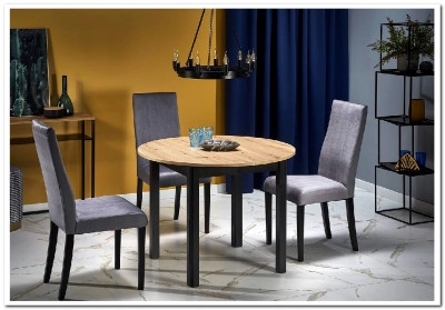 Стол обеденный Halmar RINGO раскладной дуб артизан/черный