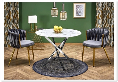 Стол обеденный Halmar RAYMOND 3 100 (белый/серебряный)