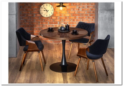 Стол обеденный Halmar CARMELO (орех/черный)